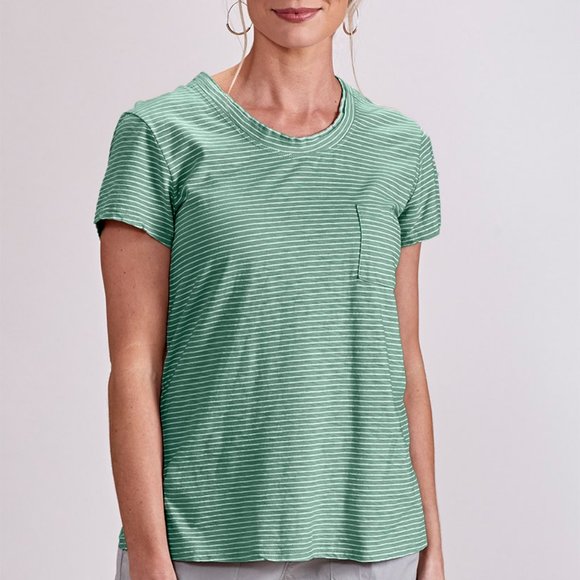 FRESH PRODUCE Janey Slub T cotton knit top hi-low hem NWT $55 - Picture 2 of 5